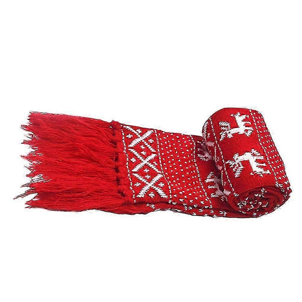 Winter Christmas Scarf Reindeer Snowflakes Pattern