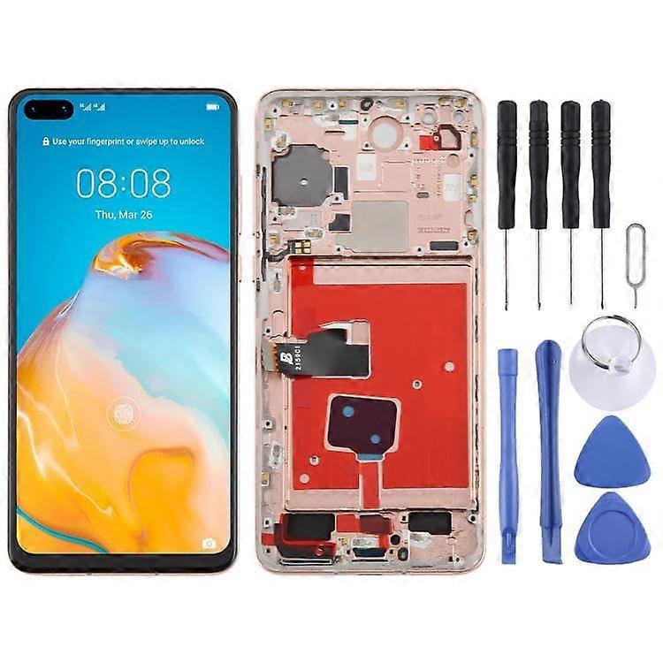 LCD Screen Replacement with Frame Pink TFT Display Digitizer Full Assembly for Huawei P40
