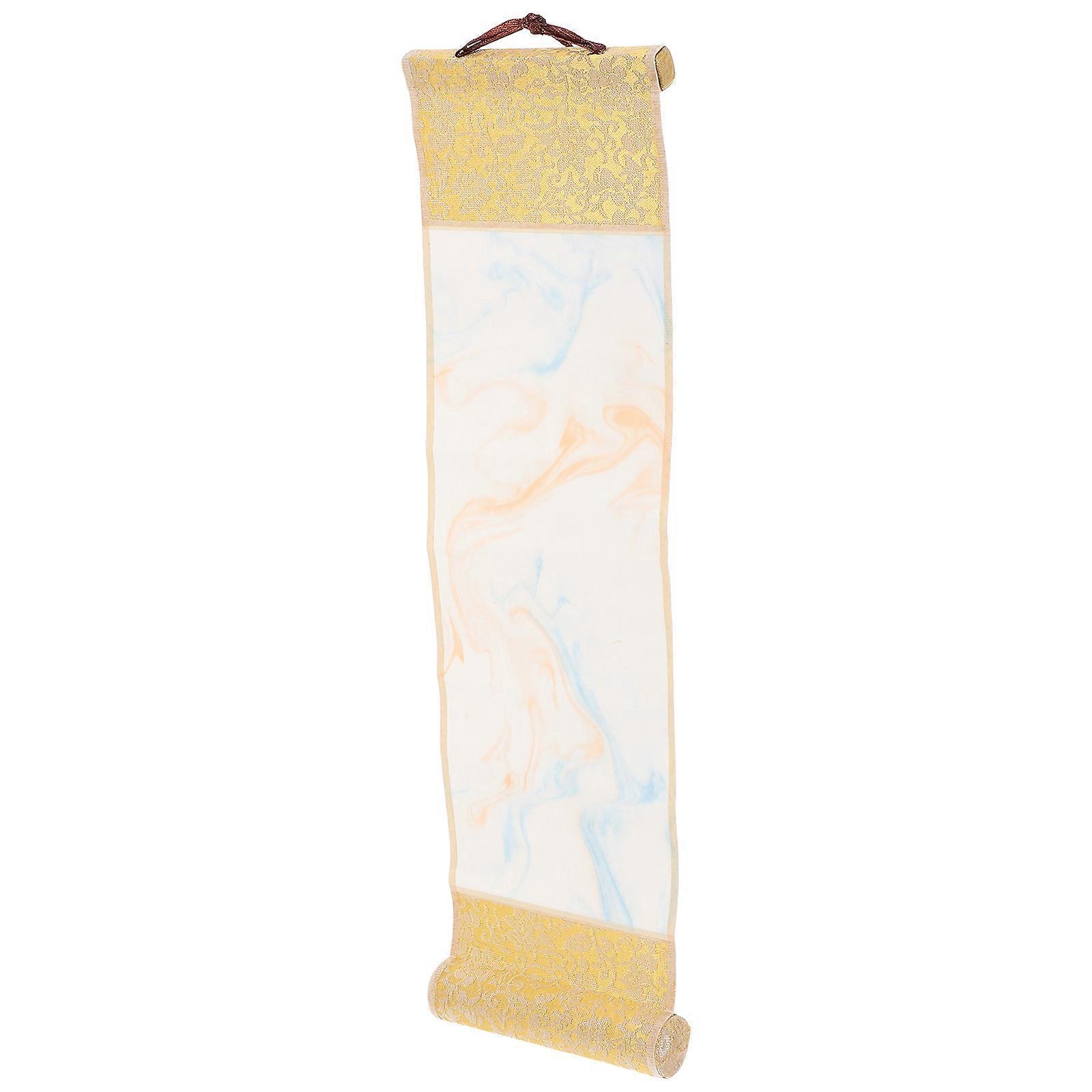 Vintage Batik Craftsmanship Blank Mounting Hanging Wall Scroll for Drawing