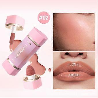 Duo 2 in 1 di fard liquido e lucidalabbra, altamente pigmentato, formula rosa naturale a lunga durata, stick multiuso per guance e labbra.