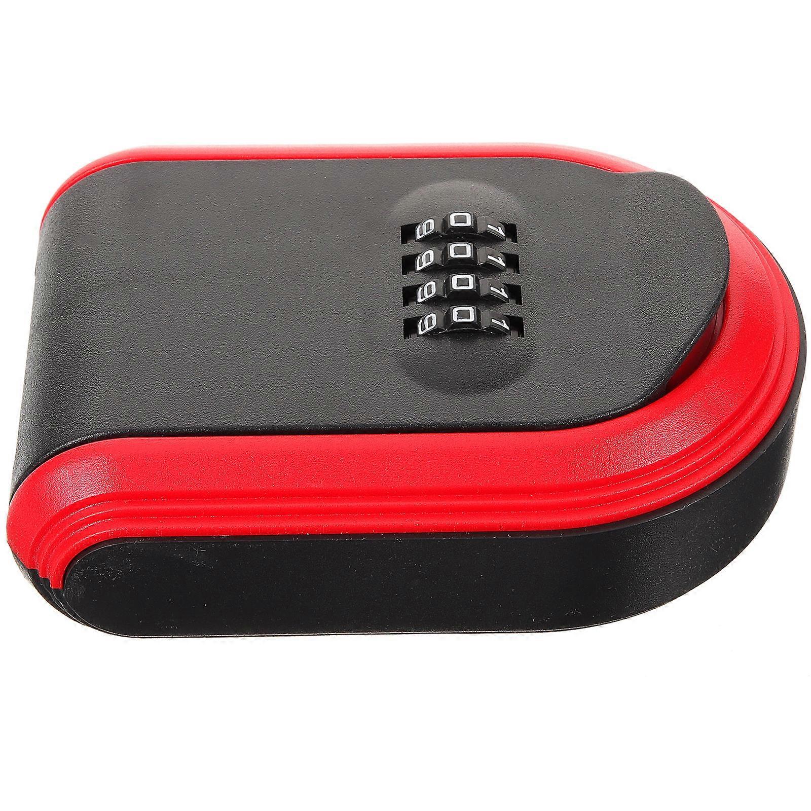Key Storage Box with Combination Lock for Key Safety 4Pcs Red ABS