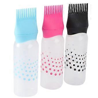 Hair Dye Bottle Dry Cleaning Hairdressing Applicator with 3Pcs for Home