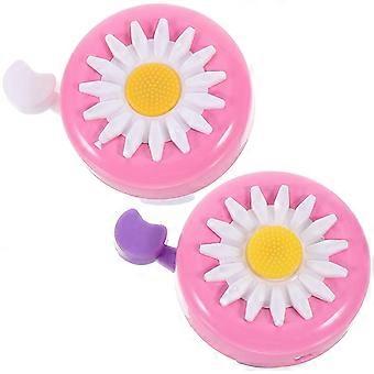 2 pezzi Campanello per bicicletta speciale, adorabile campanello per auto a forma di crisantemo, pratico accessorio per bicicletta per l'uso in bicicletta (rosa bianco + rosso bianco) buono