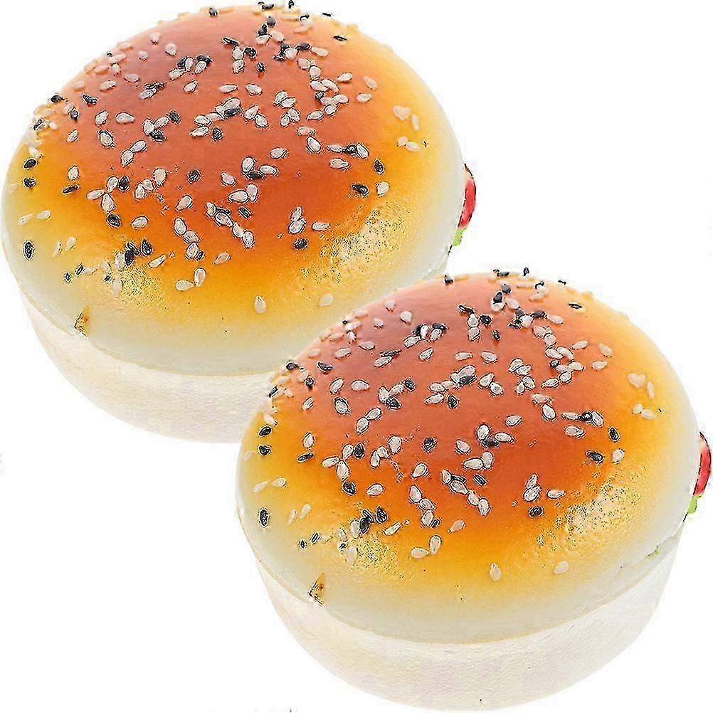 Simulation Burger Models PU Burger Display for Decor 2Pcs Assorted Color