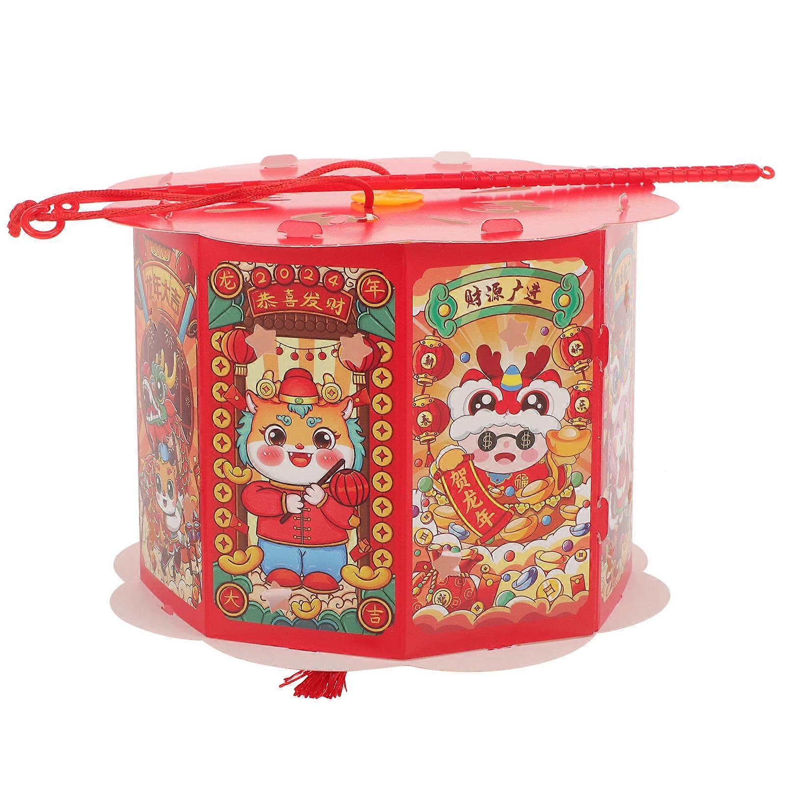 Red DIY Lantern Material Kit for Kids Use with Double-Layer Paper Lantern
