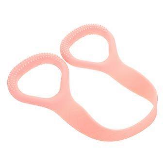 Pilates Resistance Rope Elastic Band for Yoga Stretch 5Pcs Pink Silicone