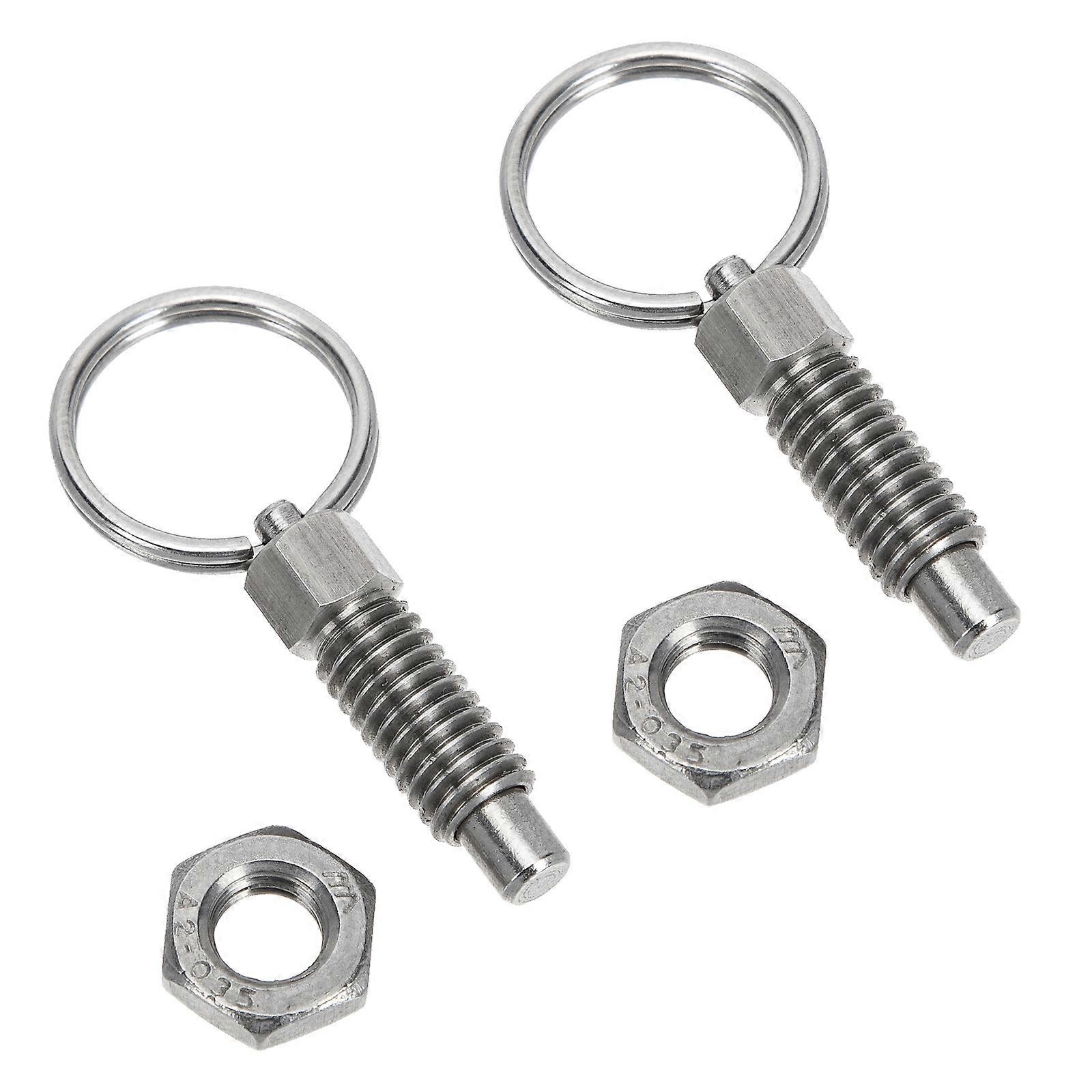 2pcs Pulling Ring Design Spring Plunger Durable Spring Catch Indexing Plunger