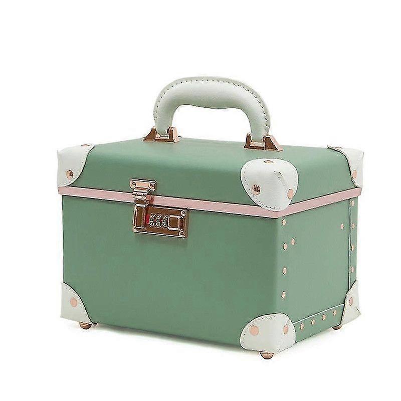 Leather Portable Makeup Storage Box With Combination Lock