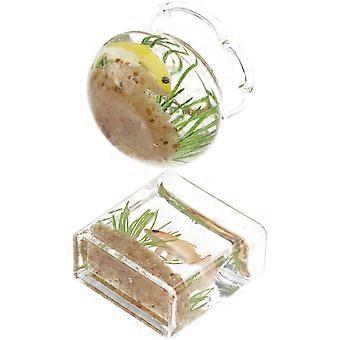Miniature Aquarium Decor Mini House Fish Tank Ornaments for Decoration 4Pcs