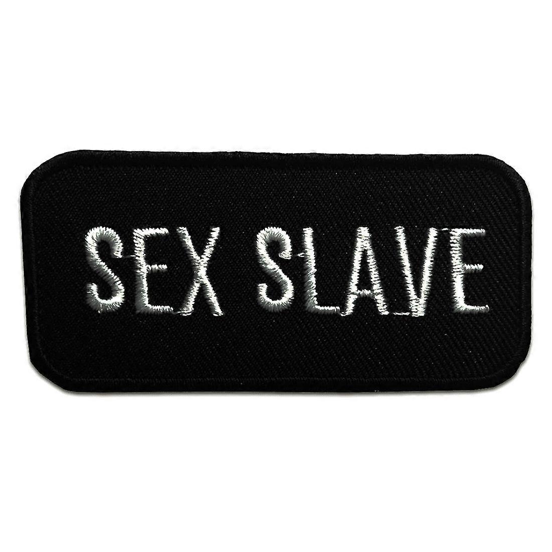 Patch - Se xSlave Biker - black - 8.3 x 4 cm - Iron-on patch