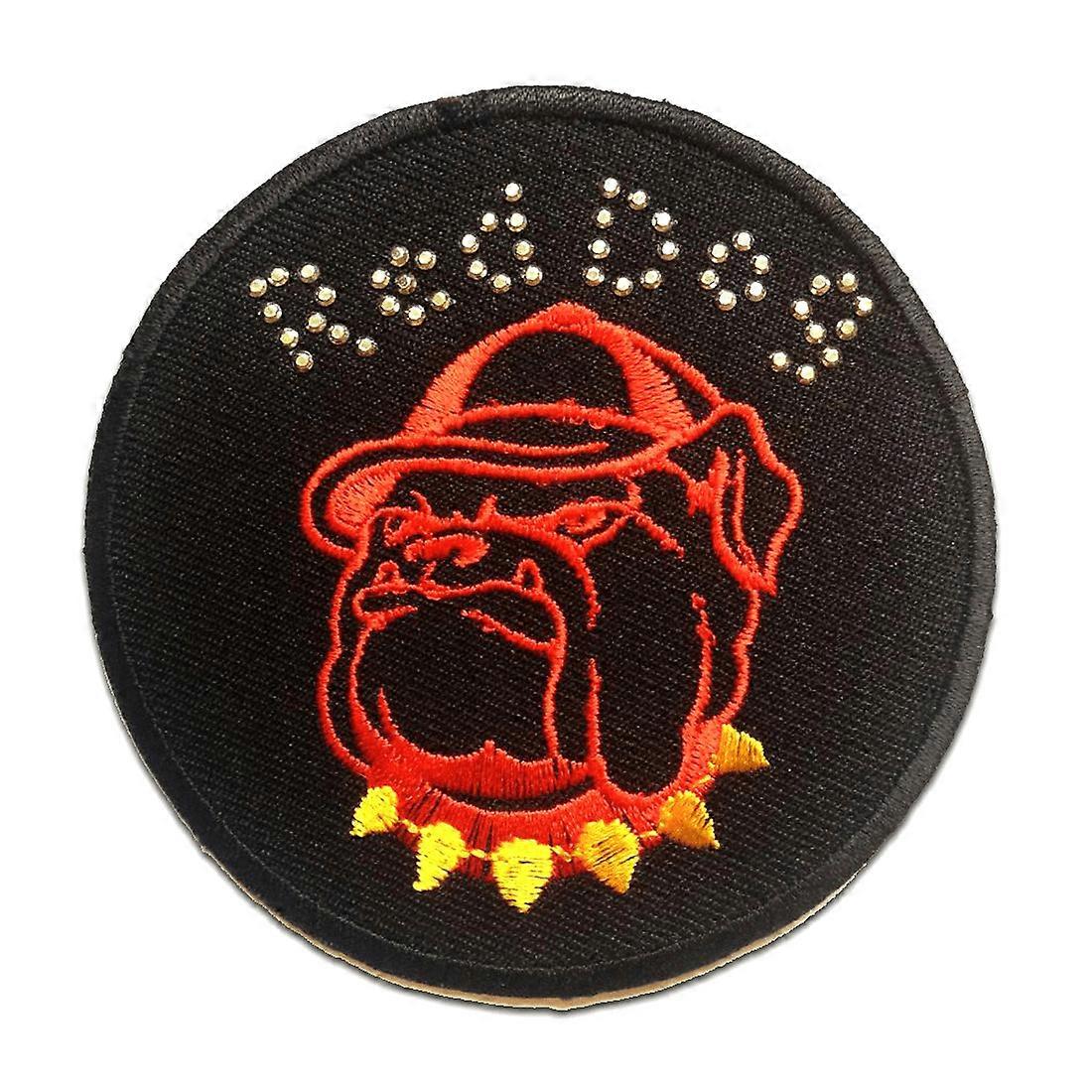 Patch - Angry Bulldog - red - 8.2 x 8.4 cm - Appliqué patch