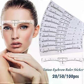 20pcs Eyebrow Ruler Stickers Disposable Adhesive Measurement Stencils for Microblading Tattoo Brow Makeup Tools Salon Use