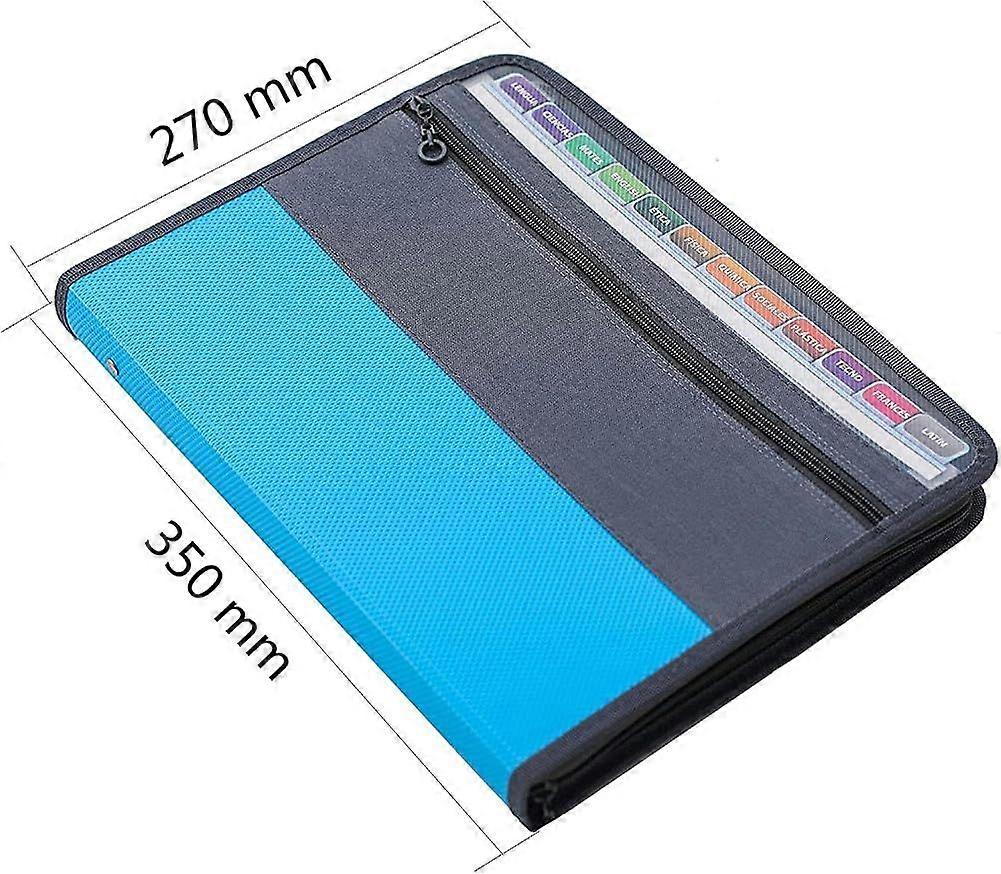 Document Folder A4, With 2 Zipper Folders, High Capacity Compartment Folder, File Organizer
