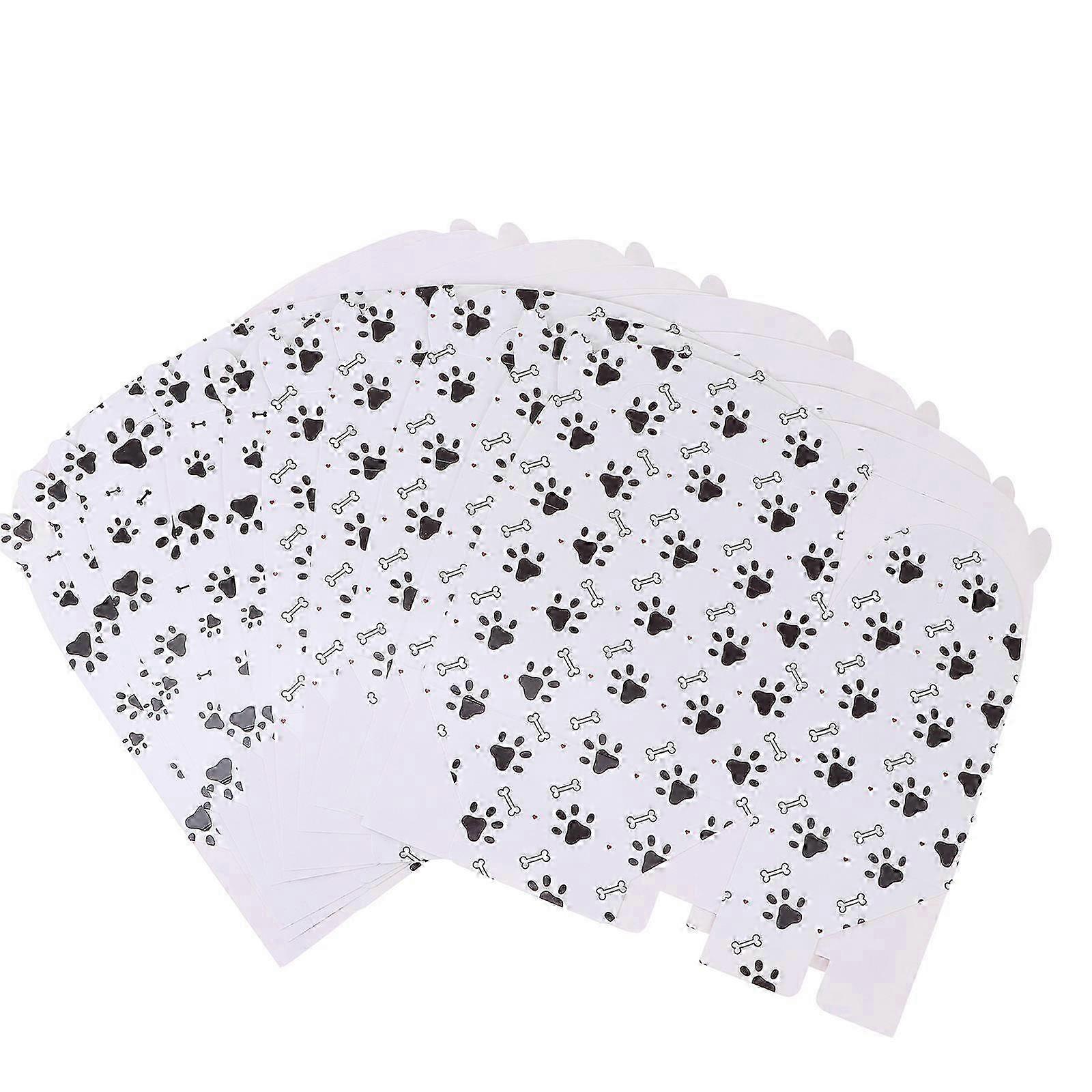 Creative Dog Footprint Candy Boxes Paper Packaging for Storage Use 12Pcs