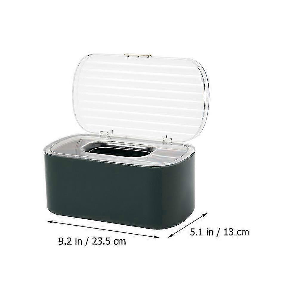 Facial Tissue Storage Boxes Dark Green Rectangular Dustproof Home Desktop 1Pcs