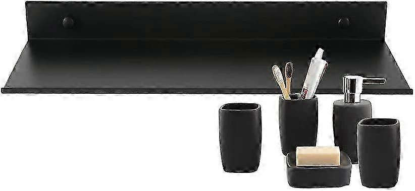 Bathroom Floating Wall Shelf Matte Black (30cm)