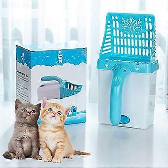 Grüner abnehmbarer Haustiersammler mit Mülleimer Kackschaufel-Set Kunststoff All-in-One Haustier Katze Sandschaufel