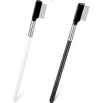 Metal eyelash comb, 2-pack, eyelash separator, stainless steel eyebrow brush, women's eye makeup tools