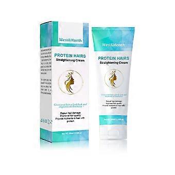 Protein Hair Straightening Cream, Icke-uträtande Långvarig Styling Reparation Skada Mjuk Kräm