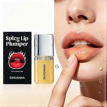 Hydrating Spicy Lip Volumizer Gloss, Glassy Transparent Shine Finish, Compact Tube Daily Lip Makeup Accessory