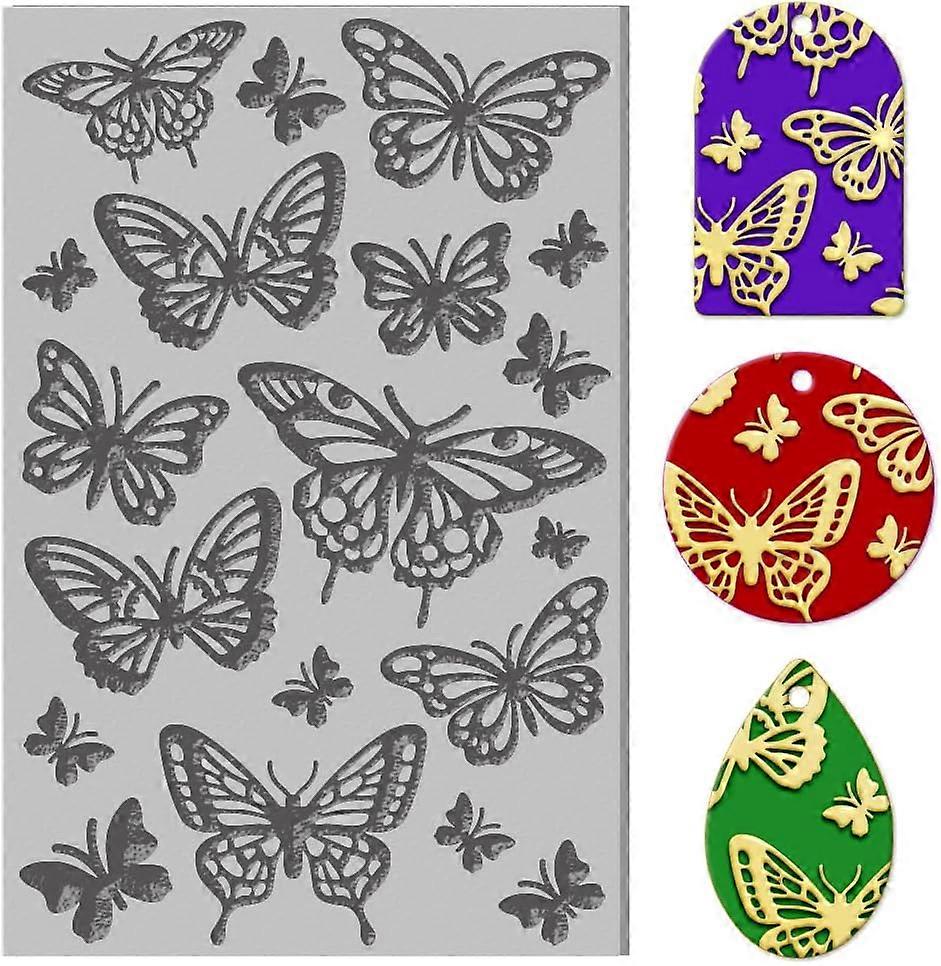 Butterfly Polymer Clay Texture Sheets Rubber Clay Texture Mat Polymer Tools Used for DIY making kit
