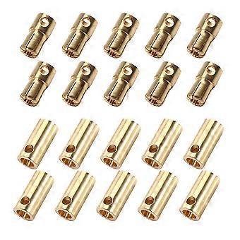 10 par 6,5 mm RC bananpluggkontakt messing hann hunn tilkoblingsplugg for RC bil båtmotor ESC DIY lodding