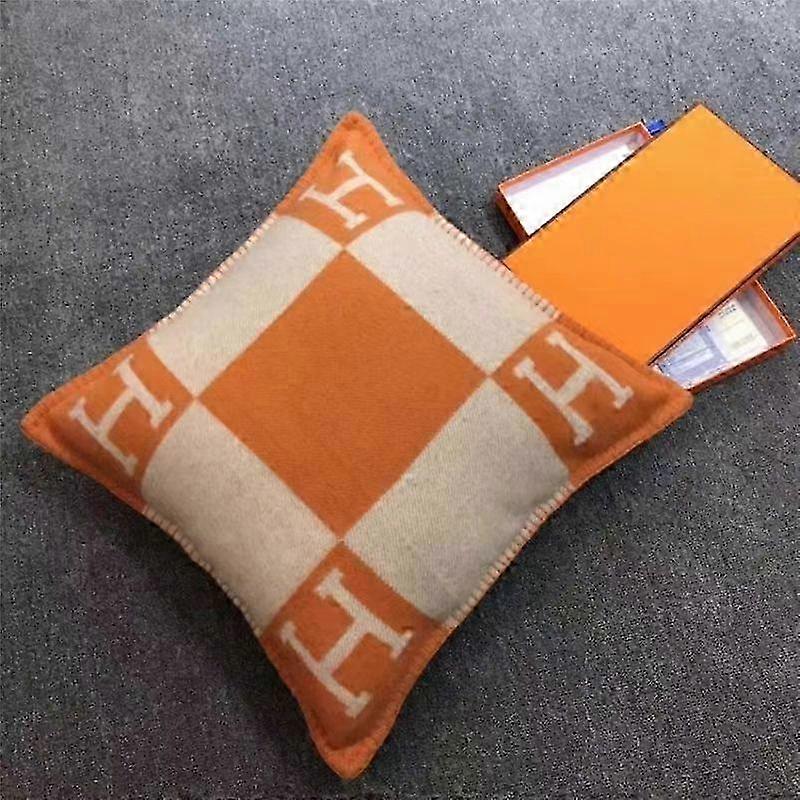 Checkered Orange-Red Lumbar Cover