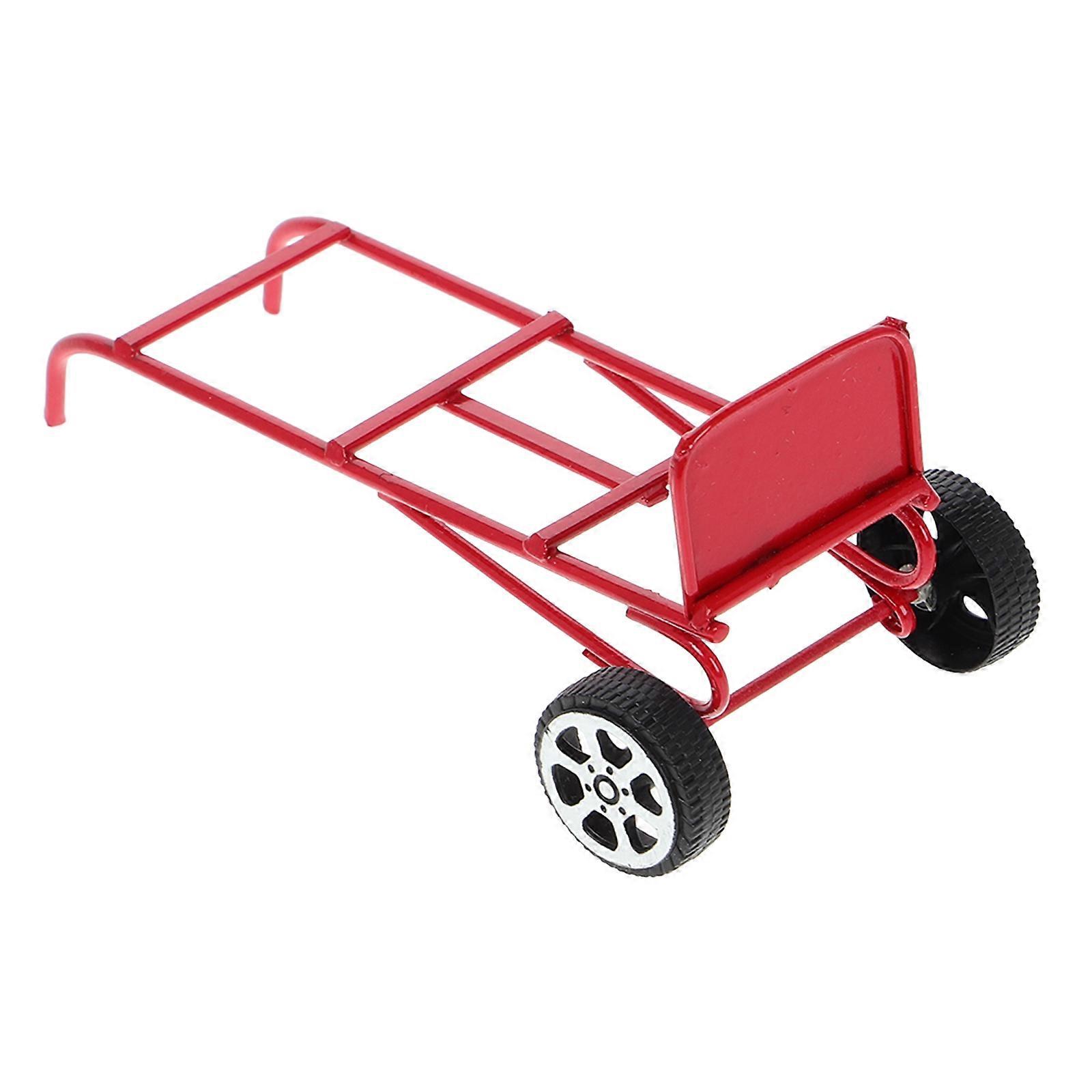 Miniature Metal Cart for Decoration with Push and Pull Function 5Pcs