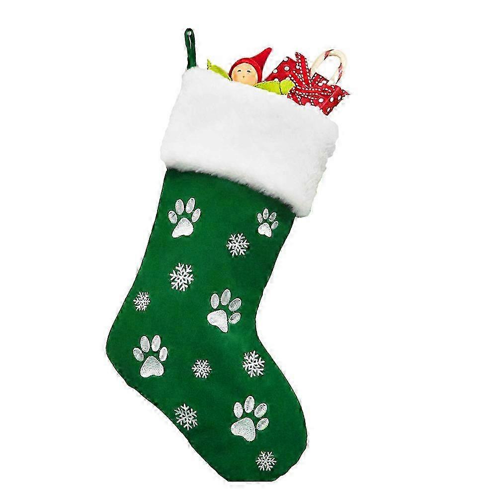 Red Velvet Pets Paw Monogram Stocking