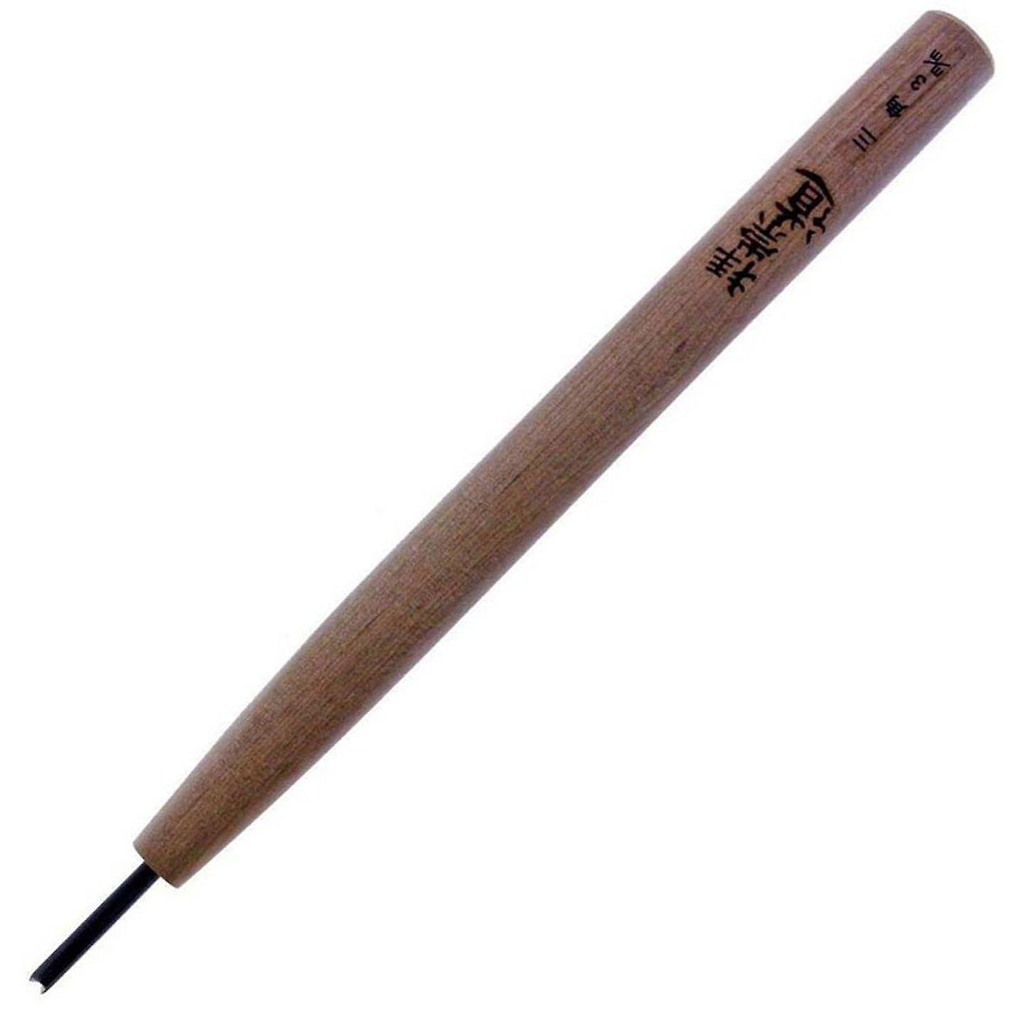 Michihamono Small Japanese Wood Carving Tool 3mm V Gouge Parting Chisel Woodwork