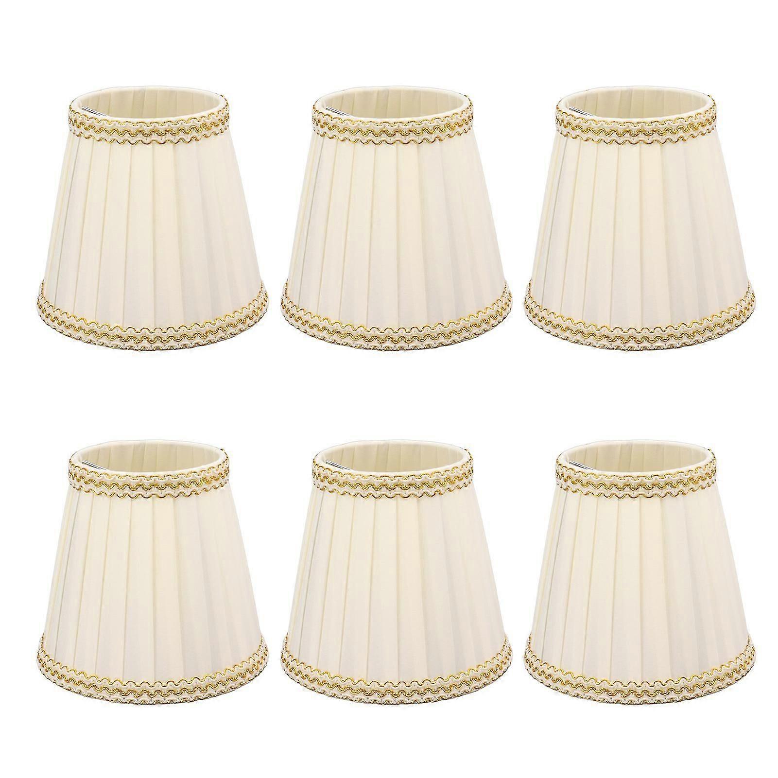 6pc Linen Drum Shade Clip-On Set