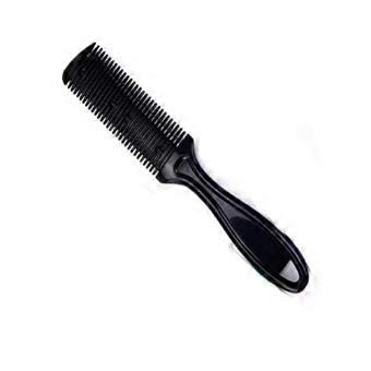 Professional Hair Razor Comb with DualSided Thinning Blades for Salon and Home Use (Black)