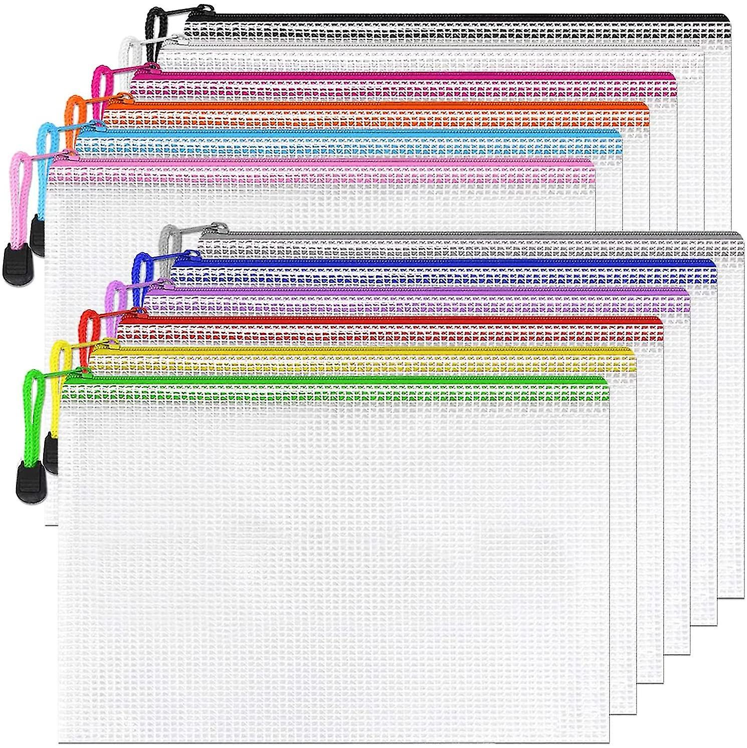 A4 Plast zippade plånböcker väskor, dokument mapp fil blixtlås påsar Plast Zip