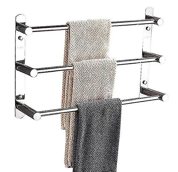 قضبان مناشف حمام قابلة للسحب مع خطافات متعددة الطبقات