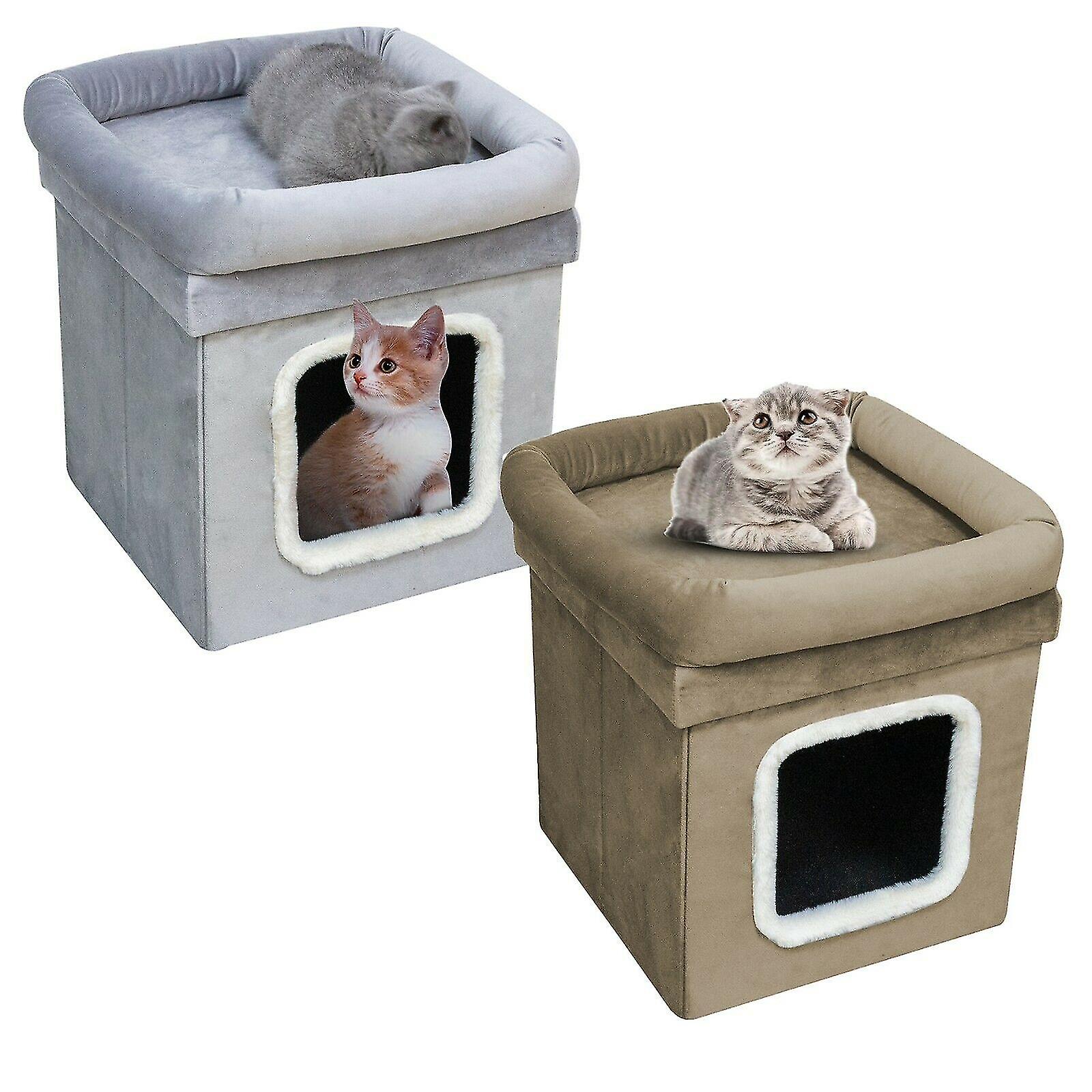 Foldable Easy Assembly Velvet Cat House