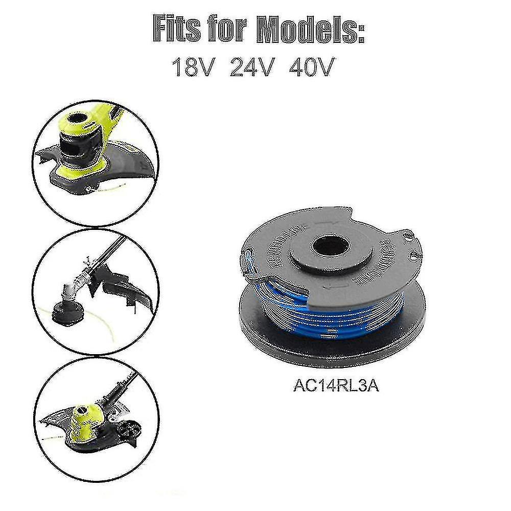 6 Pack Replacement Spools For Ryobi One+ Ac14rl3a Cordless Trimmers