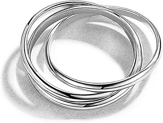 925シルバーリング-女性用トリプルリング、サイズ7