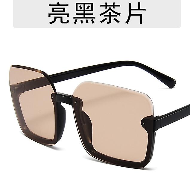 Trend New Women's Square Rimless ochelari de soare moda simplu de protecie solar cu cadru mare de protecie solar Beach ochelari de soare