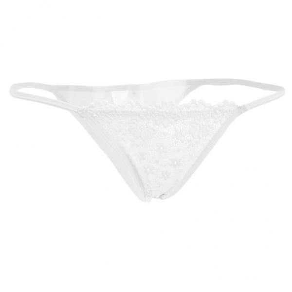 2xwomen's Strap Sheer Lace Mini G-string Briefs Panties Ropa interior Blanco