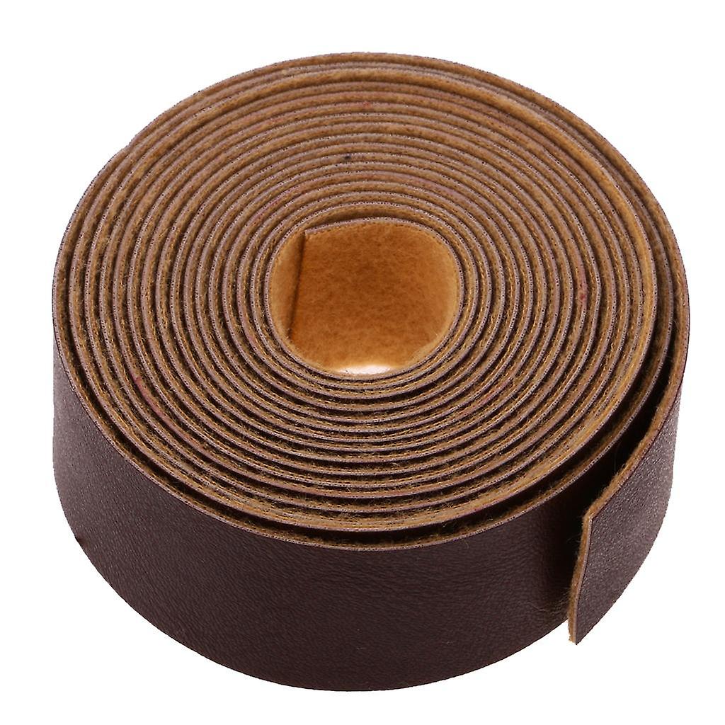 10 meter DIY PU lær håndverksstropper strimler 2cm dyp kaffe