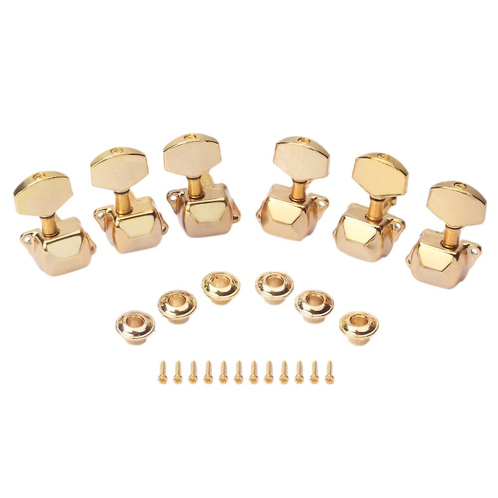 6pcs Semi Closed Tuning Pegs For Acoustic Guitar 3l 3r Gold