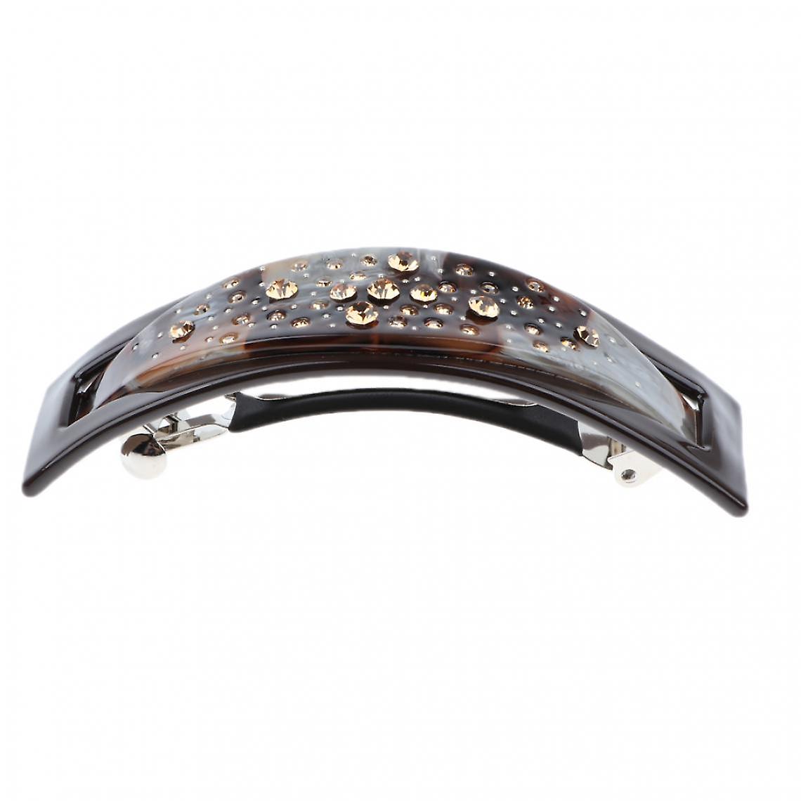 Francuski octan Hair Clip Automatic Barrette Women Gruba spinka do włosów Czarny