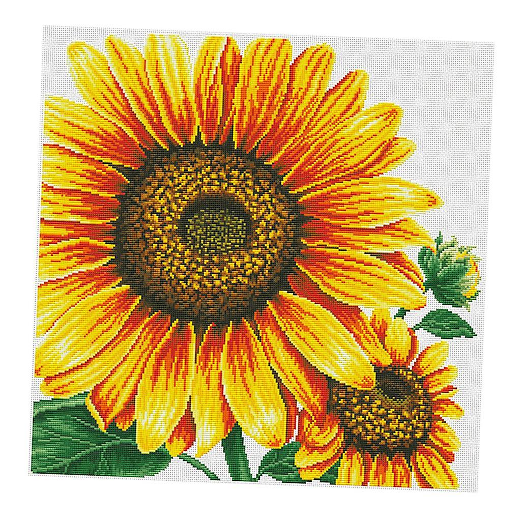 1 Set Cross Stitch Material Package with Sunflowers Pattern