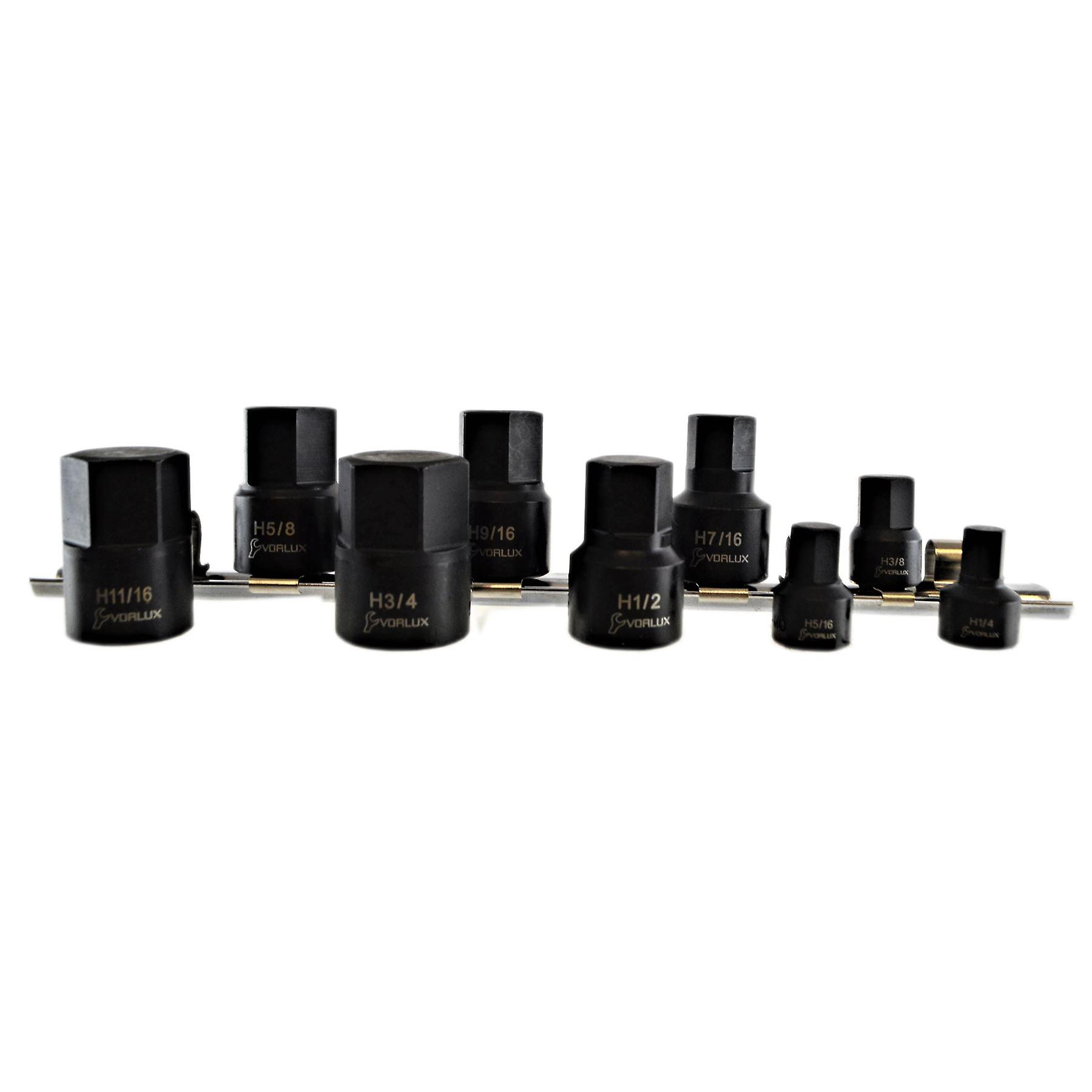Imperial SAE Male Allen Hex Bit Sockets 1/4" 3/8" Drive 9pc Set 1/4" - 3/4"