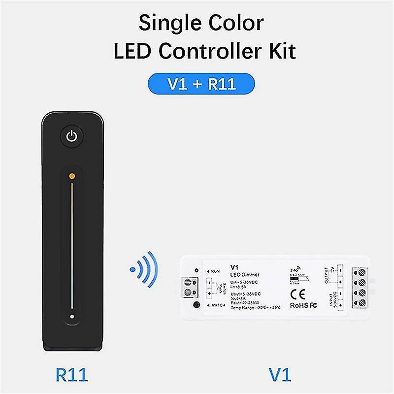 Led Dimmer 12v 5v 24v 36v 8a Pwm Wireless Rf Switch with 2.4g Brightness Adjustment Contact Remote