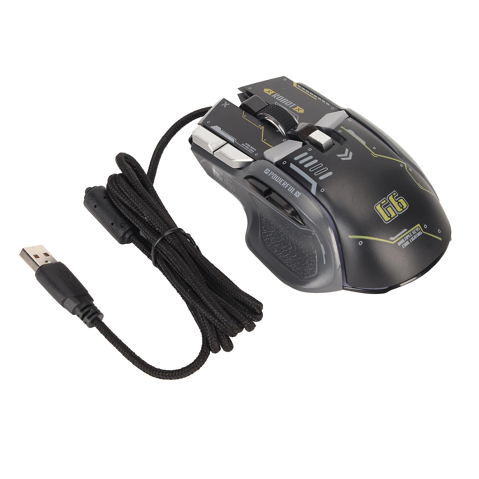 Wired Gaming Mouse 10 Button Macro Programmable 13 RGB Lighting Modes 6 Speed 12800dpi Wired RGB Gaming Mice