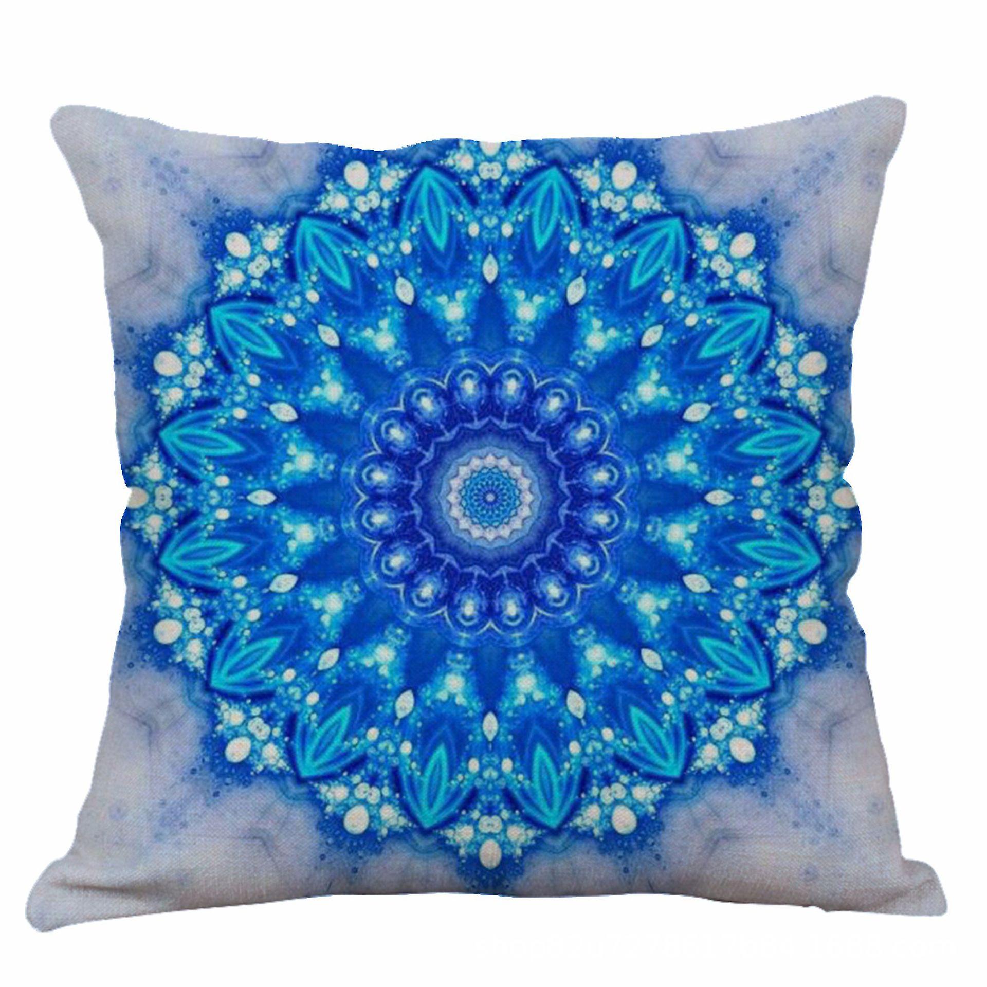 45x45cm Mandala Flower Ethnic Style Home Linen Cotton Linen Car Backrest Cotton Linen Hug Package Pillowcase Not Include Pillow Core