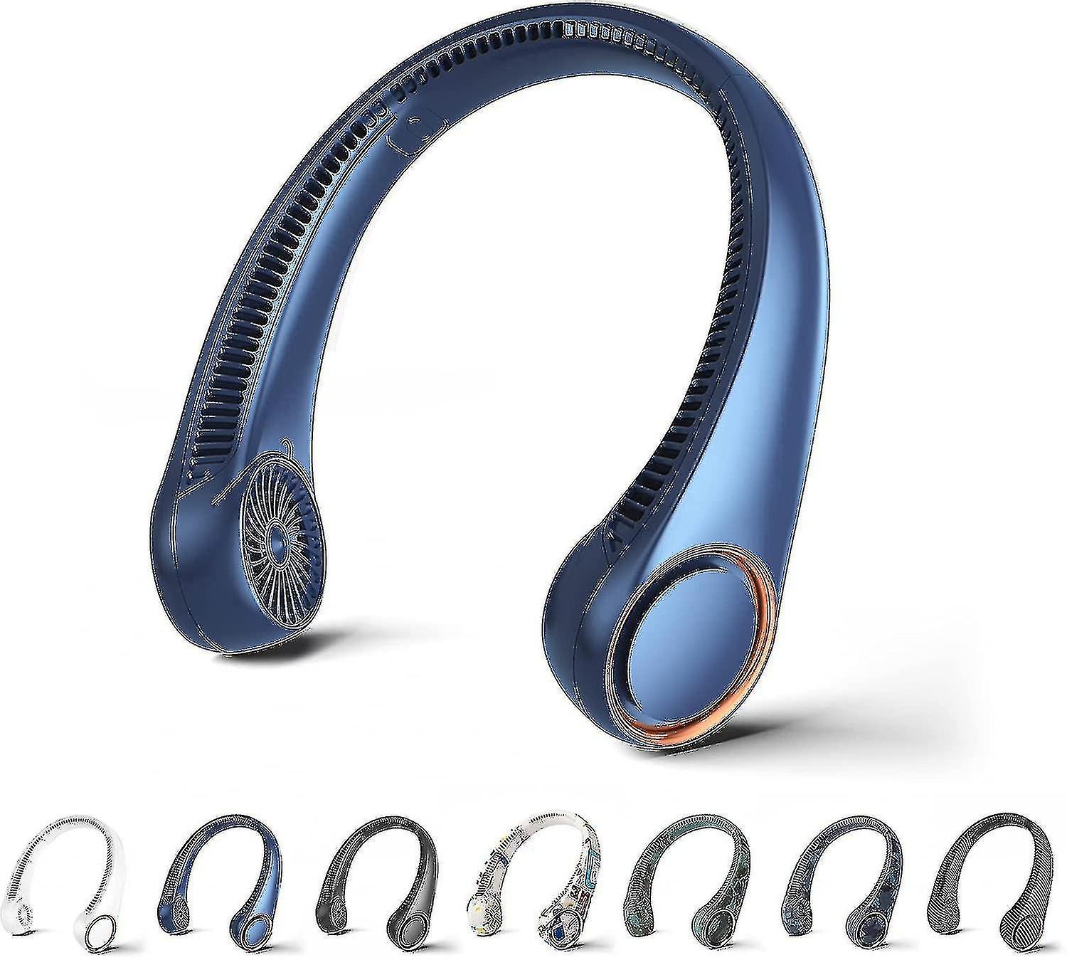 Ventilatore da collo, ventilatore da collo senza lama a mani portatili, ventilatore personale ricaricabile USB da 4000 mAh, 3 velocità 72 uscite 