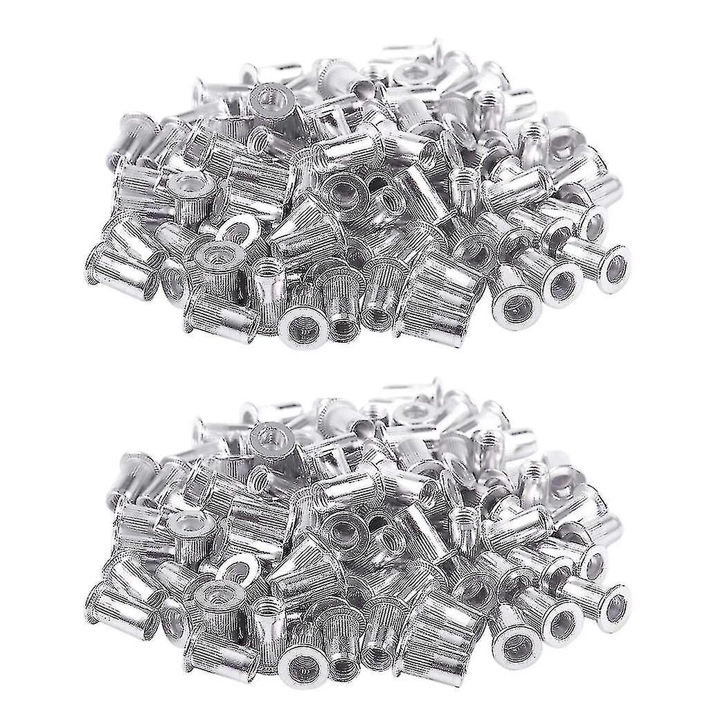 M5 Aluminium Threaded Rivnuts Flat Head Rivet Nuts Nutserts 200pcs