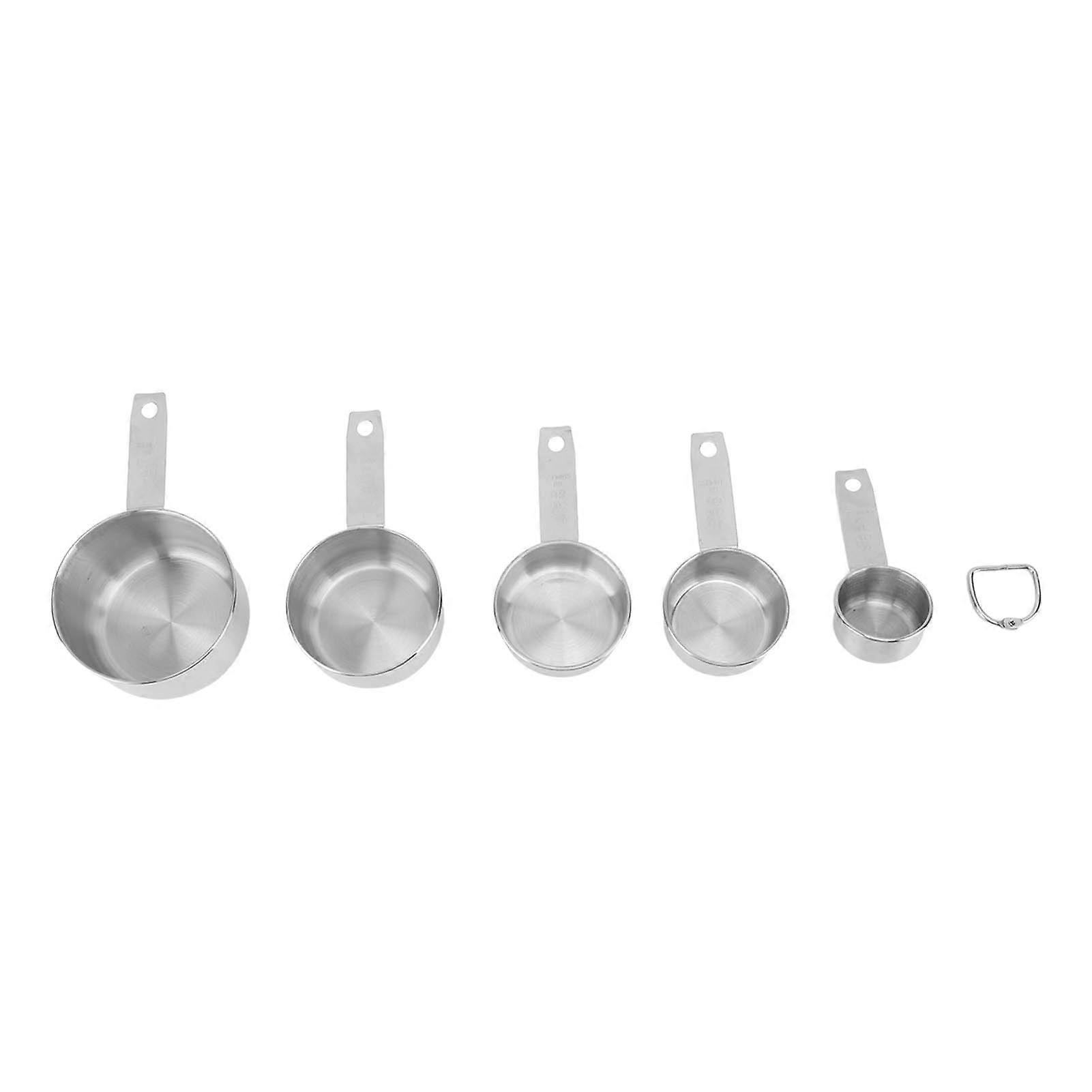 5PCS Measuring Cups Set Stainless Steel Measuring Cup Kit Easy to Clean Stackable Kitchen Gadgets for Baking Cooking